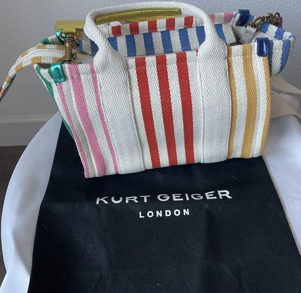 New KURT GEIGER Southbank Small Shopper in Multi Rainbow Tote Crossbody Bag